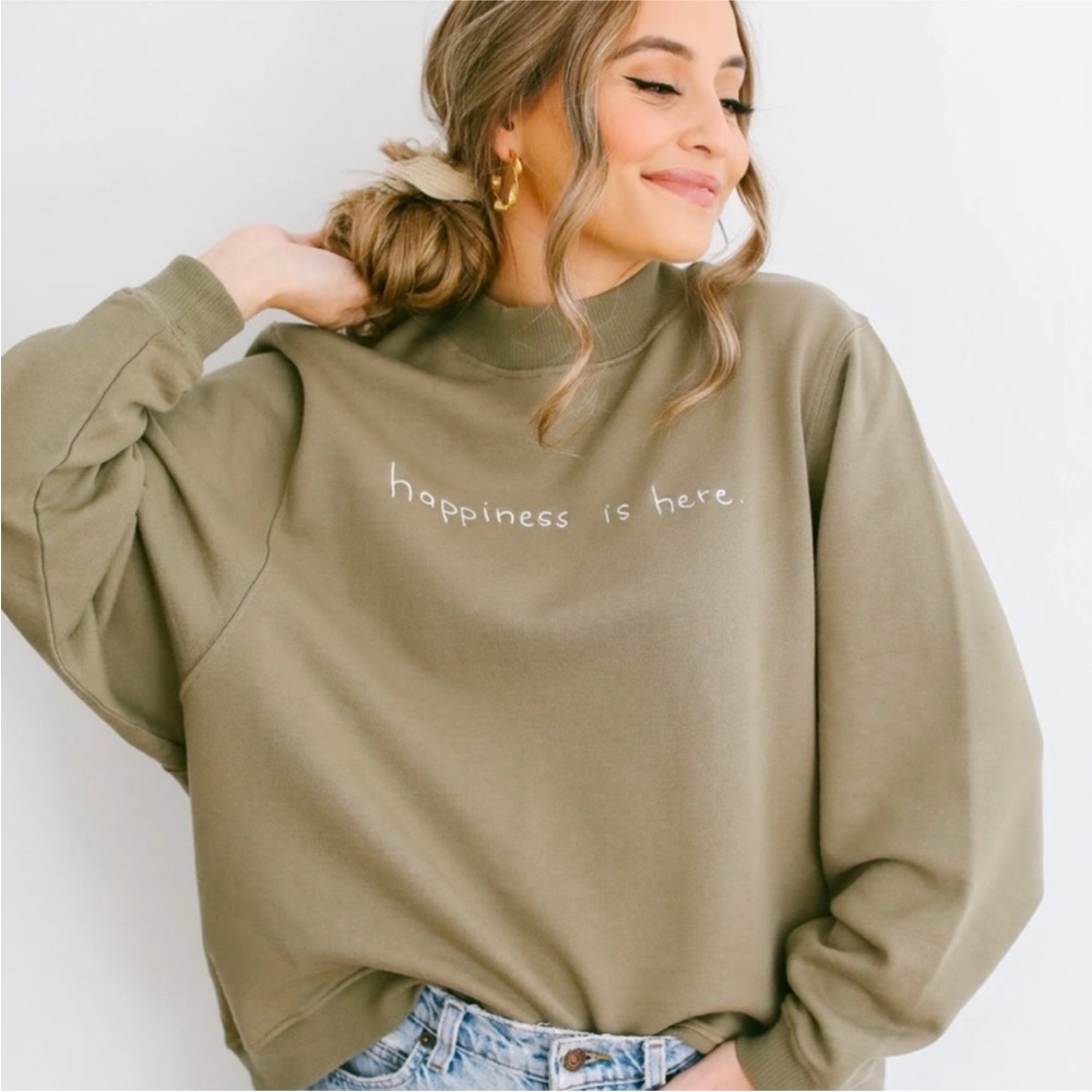 Kristin Made Happiness is Here Sweatshirt L/XL
